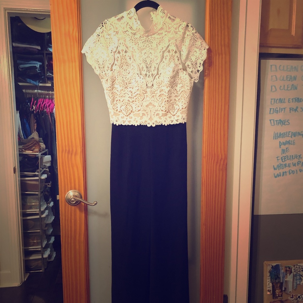 Catherine Deane Juliana lace and crepe jumpsuit